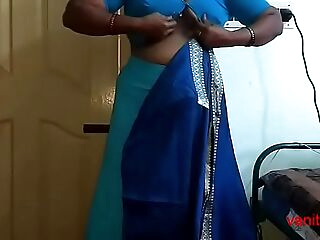 desi Indian  tamil aunty telugu aunty kannada aunty  malayalam aunty Kerala aunty hindi bhabhi horny cheating wife vanitha wearing saree showing big boobs and shaved cunt Aunty Pubes Dress prepared for soiree and Making Video